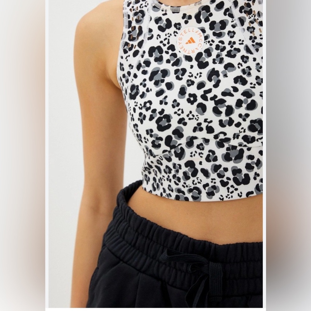 ADIDAS BY STELLA McCARTNEY True purpose Crop Top Tank Women's Medium Leapord